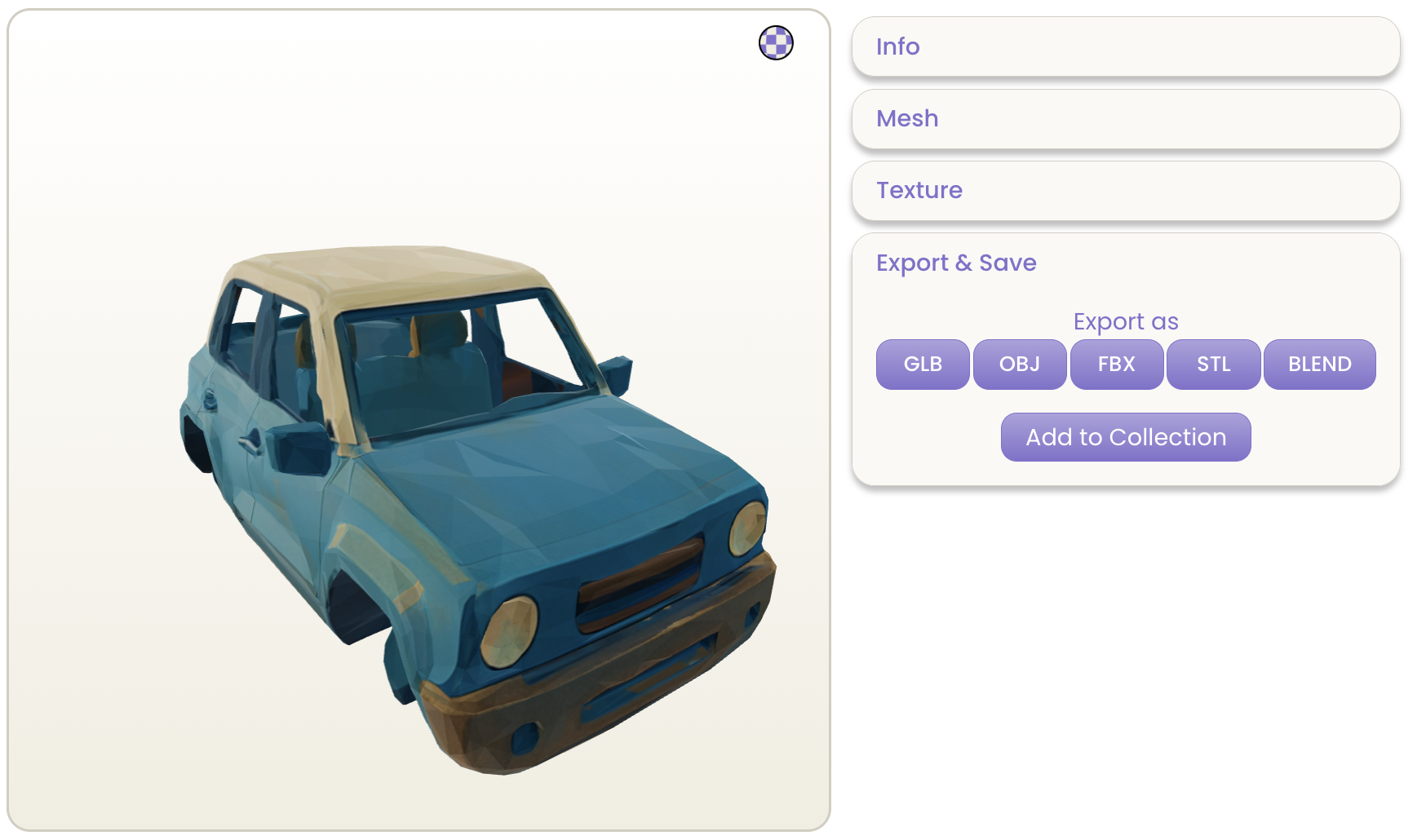 Export menu